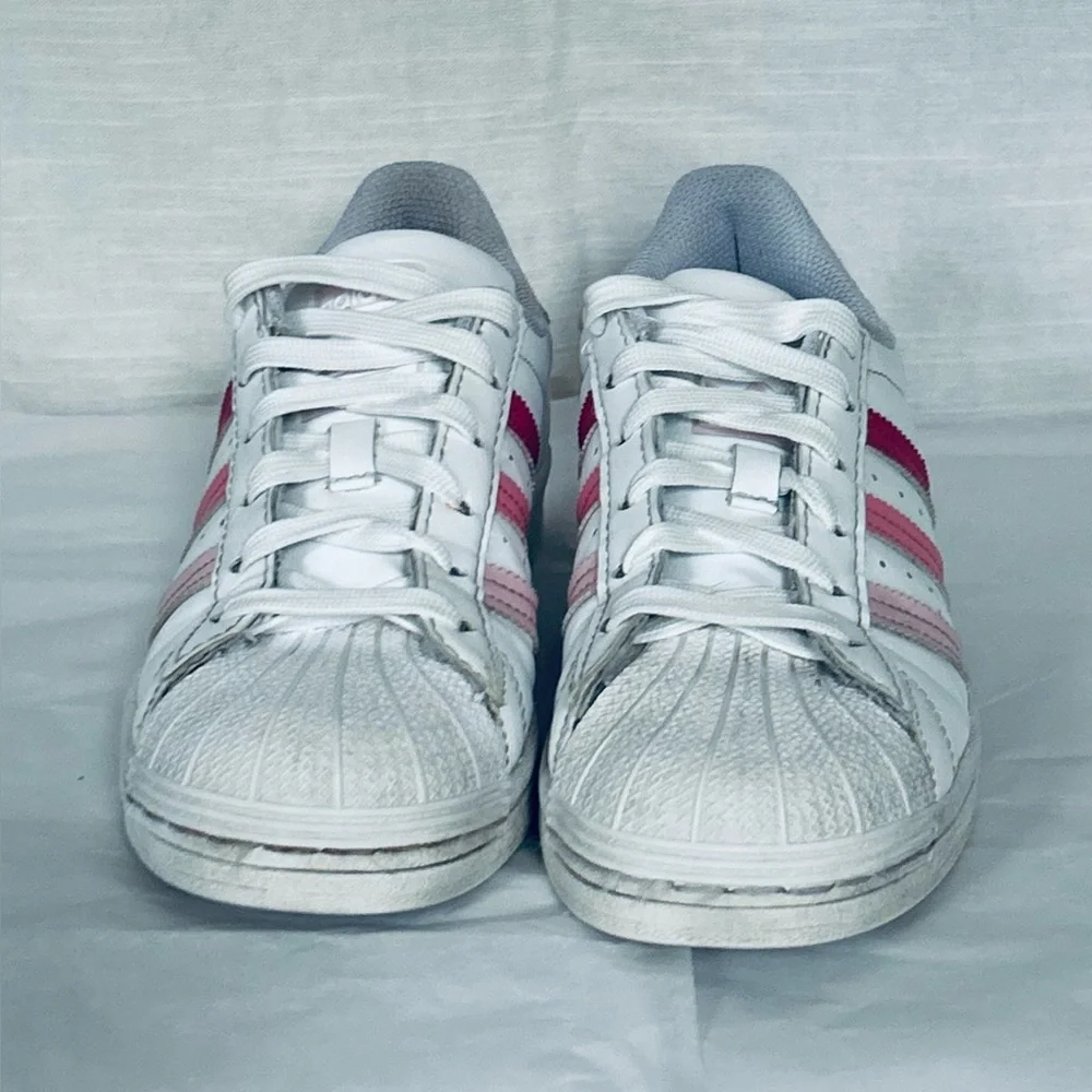Adidas SuperStar J Kids White Pink Bliss‎ Sport Sneakers with Gradient Color